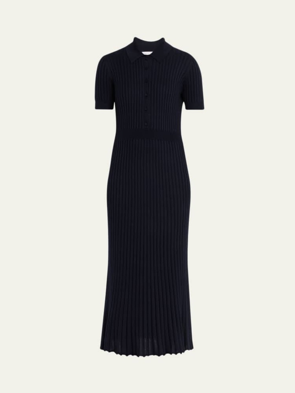 GABRIELA HEARST | Navy Ribbed Polo Maxi Dress - Picture 2 of 8